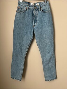 RE/DONE Levi’s Reconstructed High Rise Straight Leg Jeans 25 USA